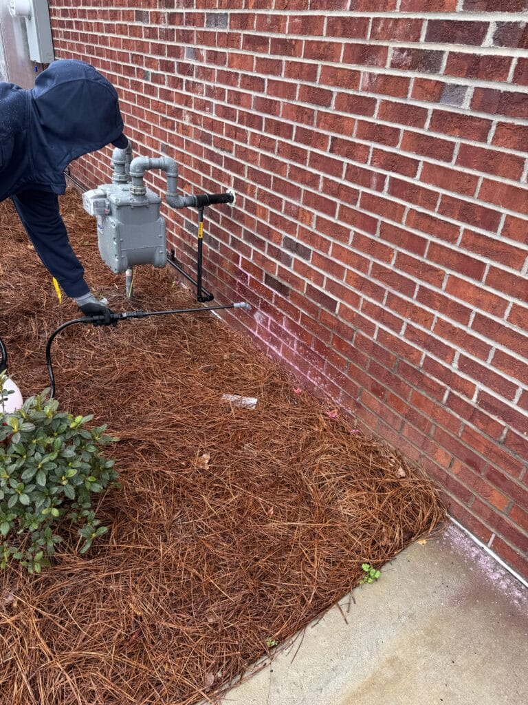 Removing red clay from a new commercial property.